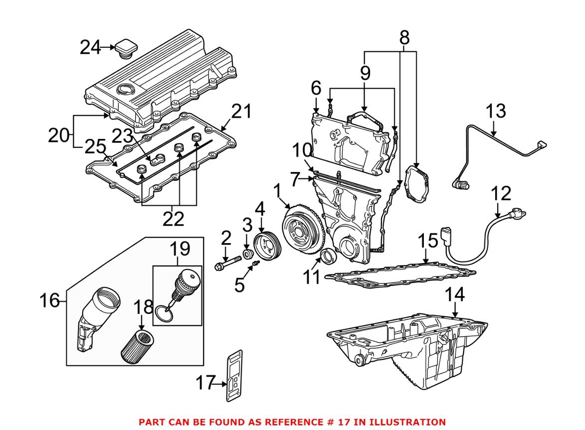 BMW Engine Oil Filter Housing Gasket 11421709800